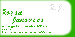 rozsa janovics business card